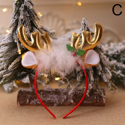 Νέο χριστουγεννιάτικο βελούδινο στεφάνι χαριτωμένο Santa Tree Elk Headband Διακοσμητικά κεφαλής για παιδιά για ενήλικες Χριστουγεννιάτικο Πρωτοχρονιάτικο πάρτι Cosplay