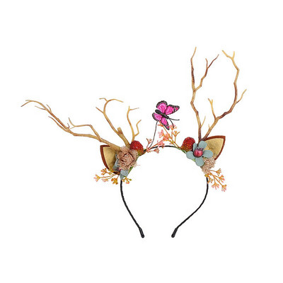 Božićne trake za glavu s gotičkim rogovima s jelenjim rogovima Cosplay haljina za glavu Božićni kostim Božićni ukras Traka za kosu Obruč za kosu Rekviziti za fotografije