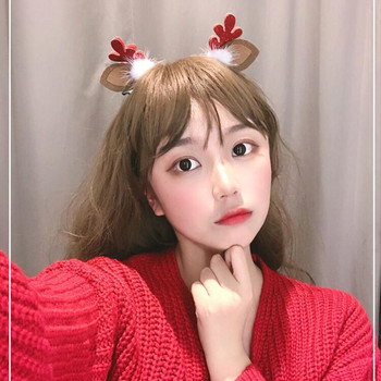 2 τμχ/Σετ Kawaii Christmas Elk Hair Clip Γυναικείο κορίτσι Santa Snowman φουρκέτα Χριστουγεννιάτικες βαρέτες για πάρτι για παιδιά Cosplay Headwear