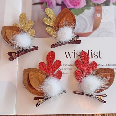 2 τμχ/Σετ Kawaii Christmas Elk Hair Clip Γυναικείο κορίτσι Santa Snowman φουρκέτα Χριστουγεννιάτικες βαρέτες για πάρτι για παιδιά Cosplay Headwear