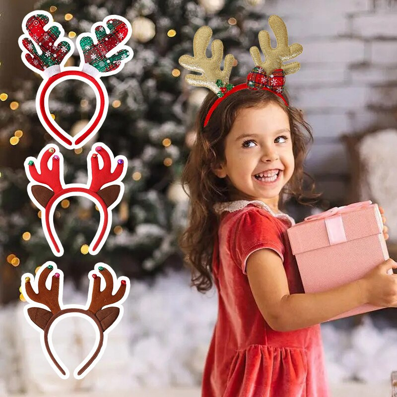 Novo božićno pokrivalo za glavu Ukosnica za kosu Obruč za kosu za odraslo dijete Božićno drvce Elk Antler Dodatak za kosu Cosplay Party Poklon Dekoracija