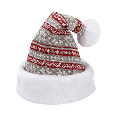 Χριστουγεννιάτικο καπέλο 2022 Καλά Χριστουγεννιάτικο καπέλο Καπέλο για ενήλικες Αϊ-Βασίλη πλεκτό μοτίβο νιφάδα χιονιού άλκες χειμωνιάτικο καπέλο Πρωτοχρονιά Navidad καπέλο για παιδιά