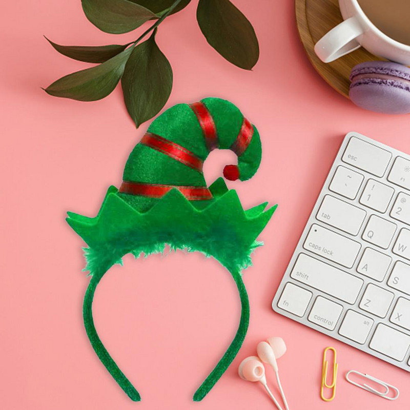 Praktična gumica za kosu visoke elastičnosti Unisex Božićni šešir Djeda Mraza patuljak Traka za glavu Obruč za kosu Obruč za kosu