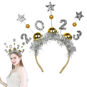 2023 Happy New Year Tiara With Stars Happy New Year Light Up Headband Happy New Year Star Headband Tiara για Πρωτοχρονιάτικο πάρτι ακόμη