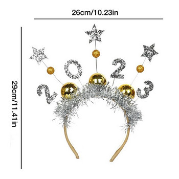 2023 Happy New Year Tiara With Stars Happy New Year Light Up Headband Happy New Year Star Headband Tiara για Πρωτοχρονιάτικο πάρτι ακόμη