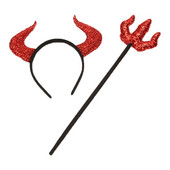 1 set Diavol coarne de vacă bentiță ac de păr jucărie accesorii pentru rochii de lux pentru Halloween Masquerade pentru decorațiuni de petrecere de recuzită