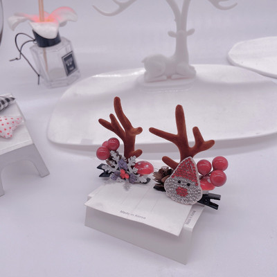 Božićne kopče za kosu u korejskom stilu Žene Slatki losovi rogovi Snjegović Ukosnice za božićnu zabavu Ukosnice za kosu Pokrivala za kosu Dodaci za kosu