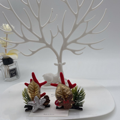 Božićne kopče za kosu u korejskom stilu Žene Slatki losovi rogovi Snjegović Ukosnice za božićnu zabavu Ukosnice za kosu Pokrivala za kosu Dodaci za kosu