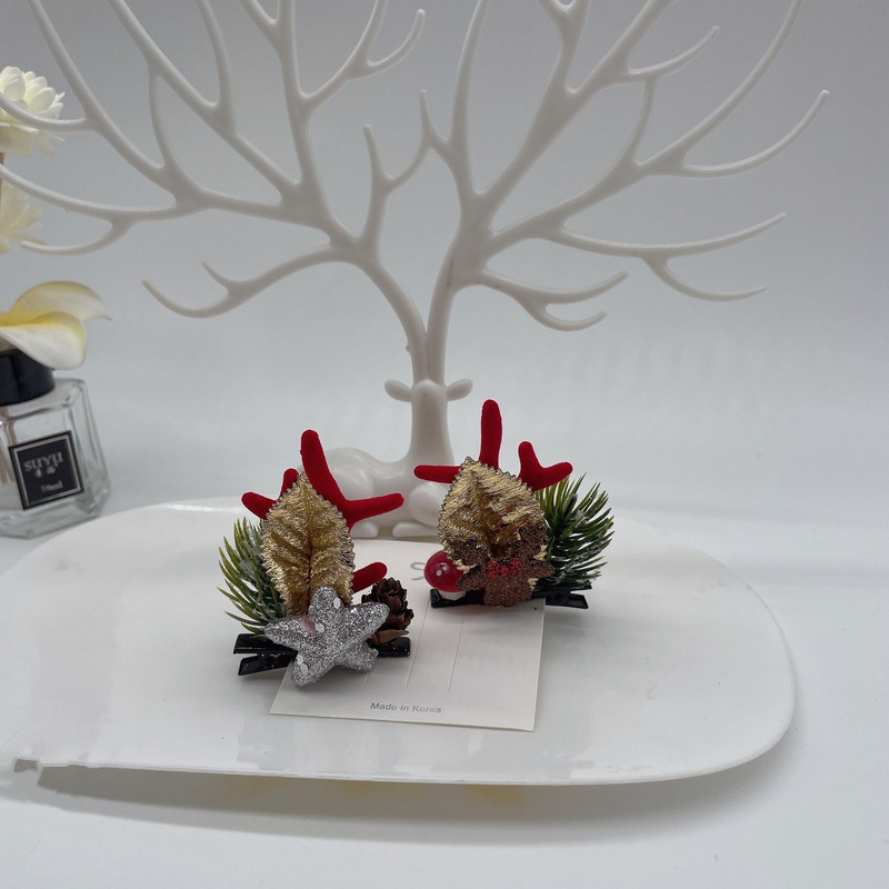 Božićne kopče za kosu u korejskom stilu Žene Slatki losovi rogovi Snjegović Ukosnice za božićnu zabavu Ukosnice za kosu Pokrivala za kosu Dodaci za kosu