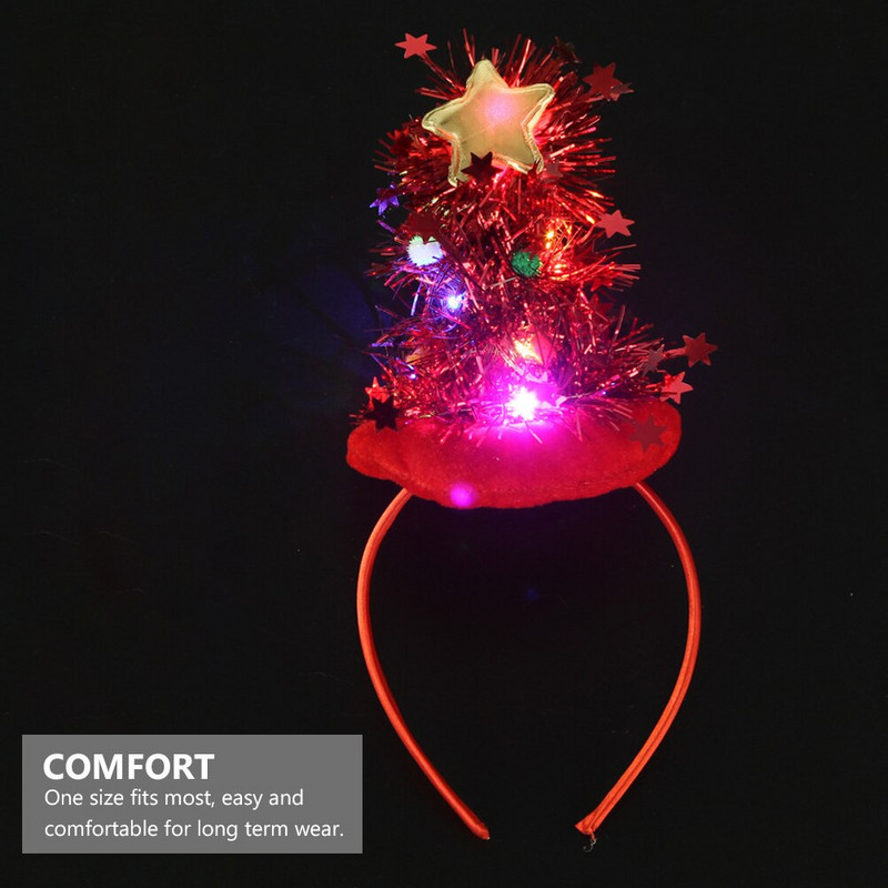 Božićna traka za glavu Šešir Pokrivala za kosu Kostim Blagdanska šljokica Zvjezdica Božićni bopper Pokrivala za glavu Dodaci za glavu za zabavu Obruč Drvo