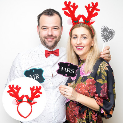 Traka za glavu sob Božićni rogovi Jeleni Dječji kostim s obručima za kosu Uši Trake za glavu Pokrivala za glavu sa zvončićima za Noć vještica