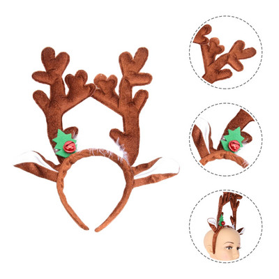 Traka za glavu sob Božićni rogovi Jeleni Dječji kostim s obručima za kosu Uši Trake za glavu Pokrivala za glavu sa zvončićima za Noć vještica