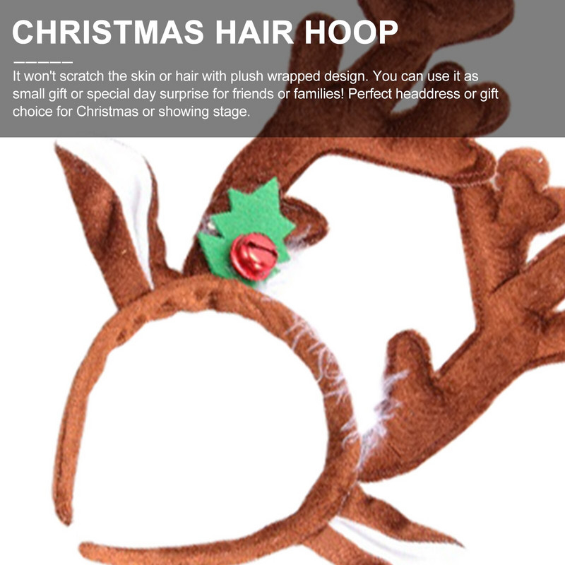 Traka za glavu sob Božićni rogovi Jeleni Dječji kostim s obručima za kosu Uši Trake za glavu Pokrivala za glavu sa zvončićima za Noć vještica