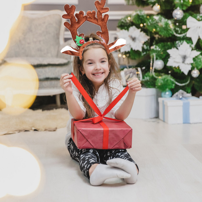 Traka za glavu sob Božićni rogovi Jeleni Dječji kostim s obručima za kosu Uši Trake za glavu Pokrivala za glavu sa zvončićima za Noć vještica