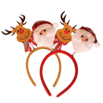 Δημιουργικές χριστουγεννιάτικες κορδέλες κινουμένων σχεδίων Κόκκινη χριστουγεννιάτικη ζώνη μαλλιών Άγιος Βασίλης Κέρατα κεφαλής Καλά Χριστούγεννα ντεκόρ Παιδικά Δώρα Navidad