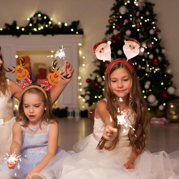 Δημιουργικές χριστουγεννιάτικες κορδέλες κινουμένων σχεδίων Κόκκινη χριστουγεννιάτικη ζώνη μαλλιών Άγιος Βασίλης Κέρατα κεφαλής Καλά Χριστούγεννα ντεκόρ Παιδικά Δώρα Navidad