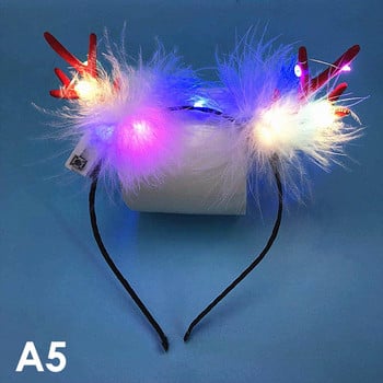 New Luminous Antlers Headband Christmas Party Headband Angel Wreath Pearl Cosplay Concert Luminous Headwear Παιδικά δώρα