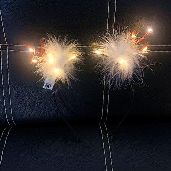 New Luminous Antlers Headband Christmas Party Headband Angel Wreath Pearl Cosplay Concert Luminous Headwear Παιδικά δώρα