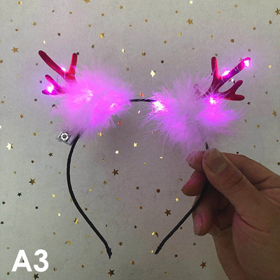 New Luminous Antlers Headband Christmas Party Headband Angel Wreath Pearl Cosplay Concert Luminous Headwear Παιδικά δώρα