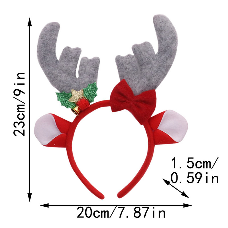 1kom Božićna traka za glavu Božićna traka za glavu s sobovima i rogovima Sretan Božić Pokrivala za glavu Blagdanska zabava