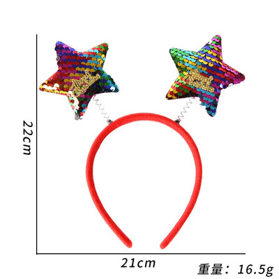 Bandă de păr de Crăciun Corn de elan Decorații bentiță cu stea cu cinci colțuri Articole pentru cap pentru copii Cataramă pentru petrecere Transport gratuit
