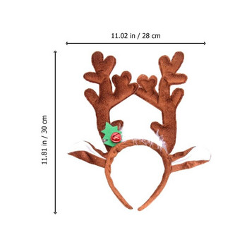 Коледна лента за глава с елени, обръч за коса, глава с коса от еленови рога за костюми, парти момичета, коледни декорации Navidad 2023