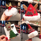 Božićna kopča za kosu od rogova Ukosnice za jelenje uho Festivalska božićna traka za glavu Kuglice za češere Lopta za odraslo dijete Pokrivalo za glavu Party Cosplay Rekvizit Poklon