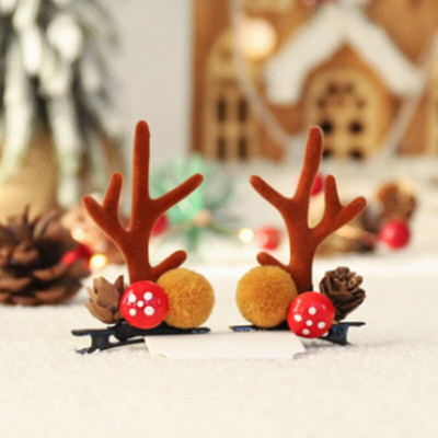 Božićna kopča za kosu od rogova Ukosnice za jelenje uho Festivalska božićna traka za glavu Kuglice za češere Lopta za odraslo dijete Pokrivalo za glavu Party Cosplay Rekvizit Poklon