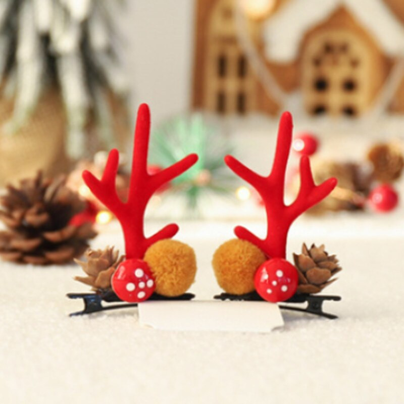 Božićna kopča za kosu od rogova Ukosnice za jelenje uho Festivalska božićna traka za glavu Kuglice za češere Lopta za odraslo dijete Pokrivalo za glavu Party Cosplay Rekvizit Poklon