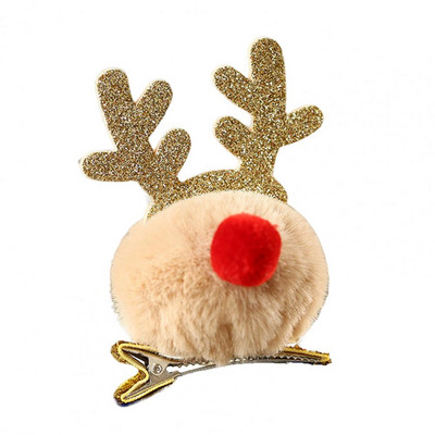 Lijepa kopča za kosu od roga Privlačna kuglica dlake Božićna slatka ukosnica za djevojčice Životinja Ukosnica koja se teško blijedi Ukosnica za darove