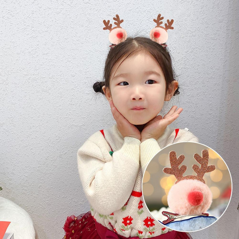 Lijepa kopča za kosu od roga Privlačna kuglica dlake Božićna slatka ukosnica za djevojčice Životinja Ukosnica koja se teško blijedi Ukosnica za darove