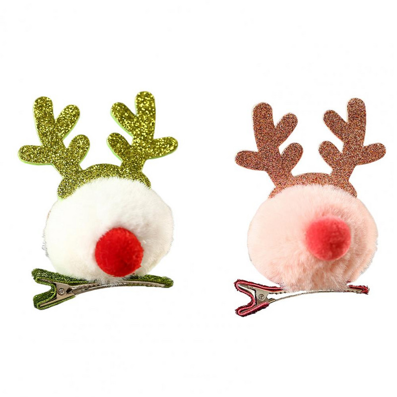 Lijepa kopča za kosu od roga Privlačna kuglica dlake Božićna slatka ukosnica za djevojčice Životinja Ukosnica koja se teško blijedi Ukosnica za darove