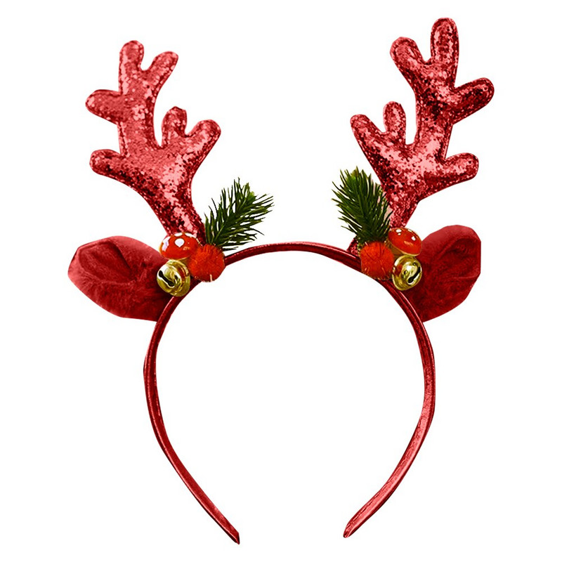 Traka za kosu iz crtića Svečane potrepštine Božićno zvono od jelenjeg roga Slatka gumica za kosu Rekviziti za zabavu Lagani za darove za novogodišnju zabavu