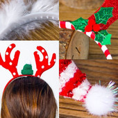 Obruč za kosu od roga sobova Božićna dječja traka za glavu Pokrivala za dječju božićnu kostimiranu zabavu