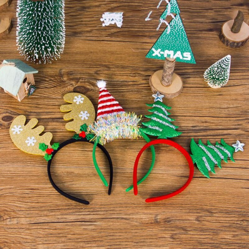 Obruč za kosu od roga sobova Božićna dječja traka za glavu Pokrivala za dječju božićnu kostimiranu zabavu