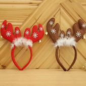 Briedžio kalėdinė galvos juosta su varpelio plaukų aksesuarais mergaitėms ragai Galvos juosta Kalėdų kostiumų vakarėliui Dovanos Cosplay fotografijos reikmenys