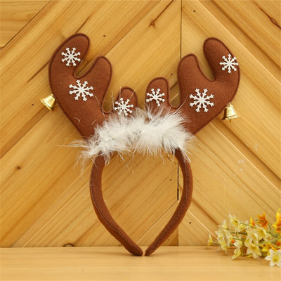 Briedžio kalėdinė galvos juosta su varpelio plaukų aksesuarais mergaitėms ragai Galvos juosta Kalėdų kostiumų vakarėliui Dovanos Cosplay fotografijos reikmenys