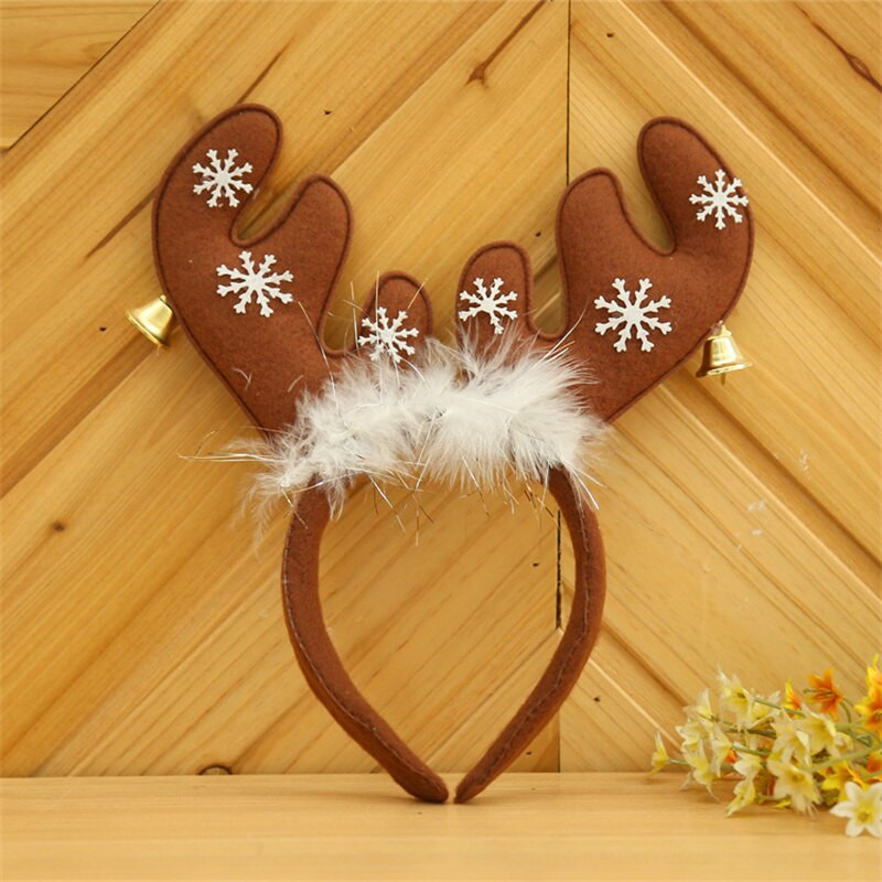 Briedžio kalėdinė galvos juosta su varpelio plaukų aksesuarais mergaitėms ragai Galvos juosta Kalėdų kostiumų vakarėliui Dovanos Cosplay fotografijos reikmenys