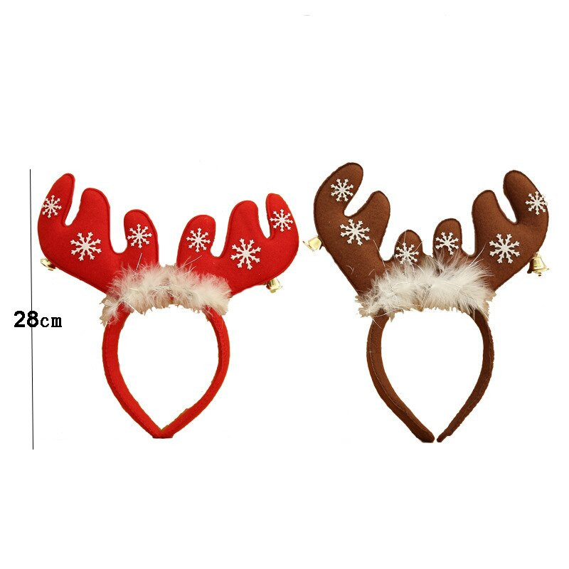 Briedžio kalėdinė galvos juosta su varpelio plaukų aksesuarais mergaitėms ragai Galvos juosta Kalėdų kostiumų vakarėliui Dovanos Cosplay fotografijos reikmenys