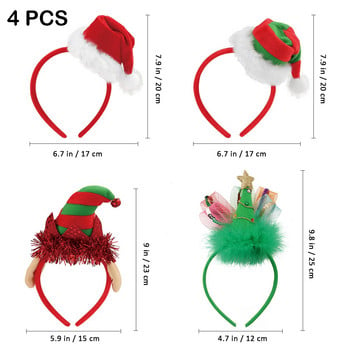Коледна шапка Ленти за глава Санта Лента за коса за глава Детски шапки Дърво Обръчи Елф Клаус Дамски шапки Аксесоари Ленти Лента за коса Възрастни