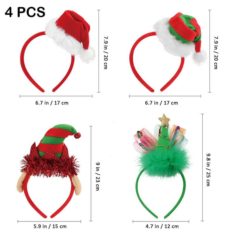 Božićna kapa Trake za glavuSanta Traka za kosu Traka za glavu Dječja odjeća Obruči za drvce Vilenjak Mraz Ženska pokrivala za glavu Dodaci Trake Traka za kosu za odrasle