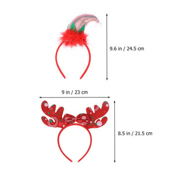 3PCS Рога Коледа Дядо Коледа Елени Коледни аксесоари за коса Ленти за коса за коледен костюм