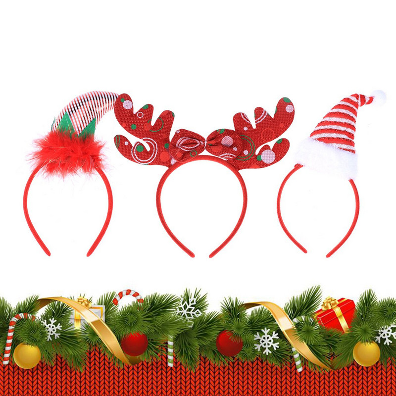 3PCS Rogovi Mraz Djed sob Božićni dodaci za kosu Trake za kosu za Božićni kostim