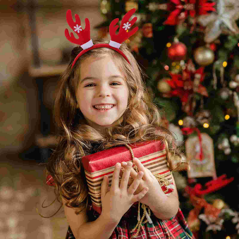 Kalėdiniai elnio plaukų galvos apdangalai galvos apdangalai plaukų juosta Blizgučiai lankai Galvos tvarsčiai Briedžio ragai Elnio gyvūno snaigės