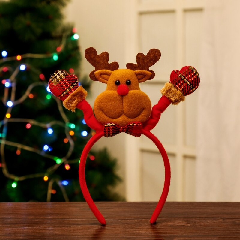 Crăciun bentiță de păr nețesută Banda de mânăCopii adulți Om de zăpadă Căprior Bentiță de Moș Crăciun Decor pentru spectacole de festival