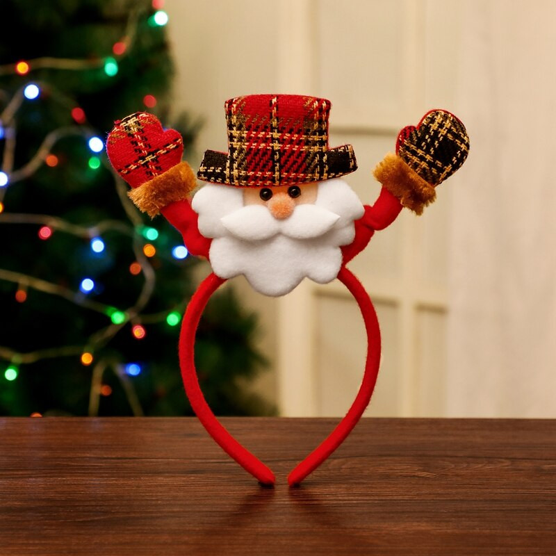 Crăciun bentiță de păr nețesută Banda de mânăCopii adulți Om de zăpadă Căprior Bentiță de Moș Crăciun Decor pentru spectacole de festival