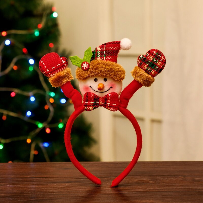 Crăciun bentiță de păr nețesută Banda de mânăCopii adulți Om de zăpadă Căprior Bentiță de Moș Crăciun Decor pentru spectacole de festival