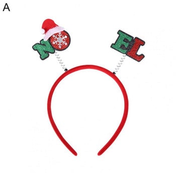 Коледна прическа за глава с много стилове Коледна лента за глава със снежинка с буква, детски обръч за коса