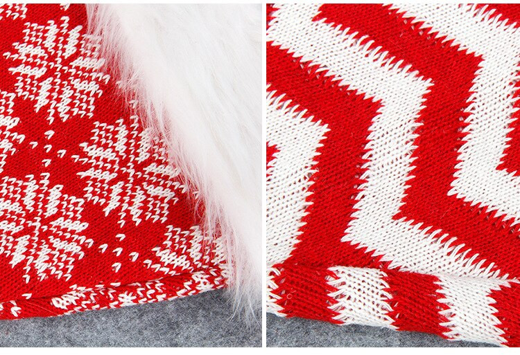 Πλεκτό καπέλο Άγιου Βασίλη για ενήλικες Ζεστά άνετα Χριστουγεννιάτικα καπέλα Χριστουγεννιάτικη διακόσμηση πάρτι Κλασική Χριστουγεννιάτικη διακόσμηση Πρωτοχρονιάτικο πάρτι