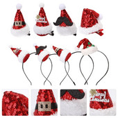 Χριστουγεννιάτικα κλιπ για καπέλο για τα μαλλιά, κορδέλα Santa Barrettes Lovely Band Αξεσουάρ κεφαλής κεφαλής Bopper Μίνι φουρκέτα Διακόσμηση για ενήλικες